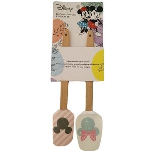 Disney mickey mouse and Minnie mouse silicone spatula and‎ spoon set